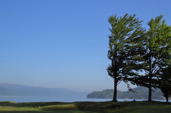 十和田湖畔の朝