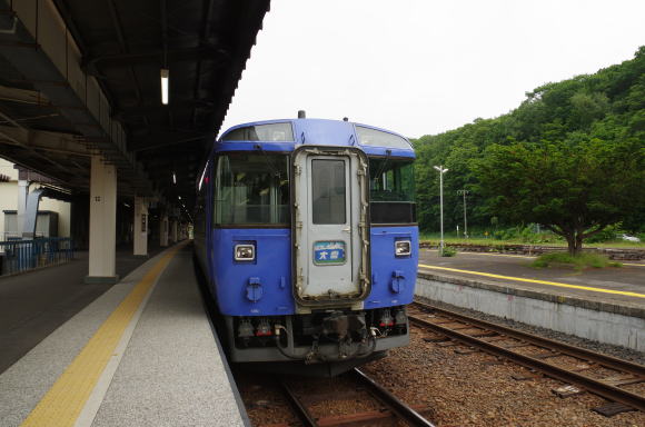 網走駅に停車中の大雪