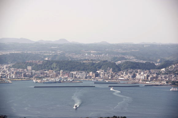 湯之平展望所から鹿児島市街地