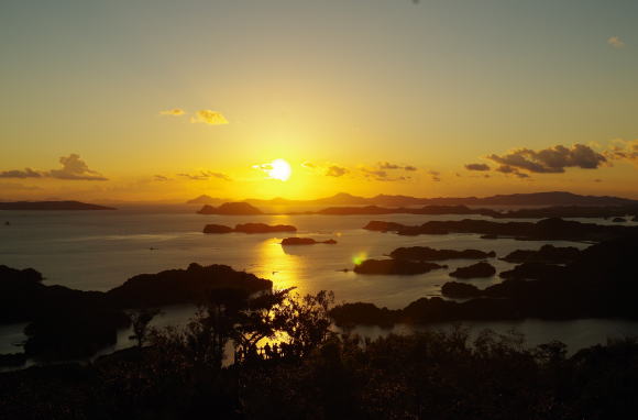 石岳展望台から夕陽